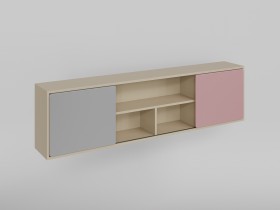 Полка между шкафами 1660 Грэйси (Розовый/Серый/корпус Клен) в Бердске - berdsk.katalogmebeli.com | фото 1