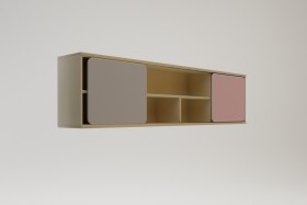 Полка между шкафами 1660 Грэйси (Розовый/Серый/корпус Клен) в Бердске - berdsk.katalogmebeli.com | фото 2