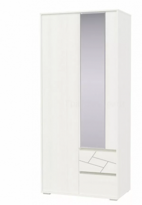 Шкаф 2-х дверный с ящиками Аделина 1000 Рамух белый в Бердске - berdsk.katalogmebeli.com | фото 1