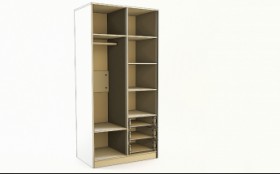Шкаф 2-х створчатый с ящиками Бэлла (Выбеленное дерево/Белый) в Бердске - berdsk.katalogmebeli.com | фото 3