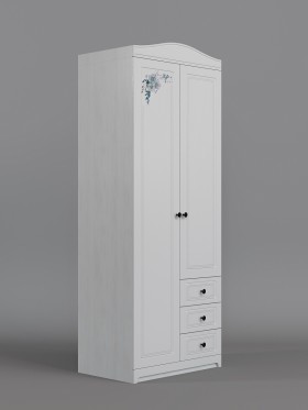 Шкаф 2-х створчатый с ящиками Бэлла (Выбеленное дерево/Белый) в Бердске - berdsk.katalogmebeli.com | фото