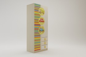 Шкаф 2-х створчатый с ящиками Клаксон (Бежевый/корпус Клен) в Бердске - berdsk.katalogmebeli.com | фото 1
