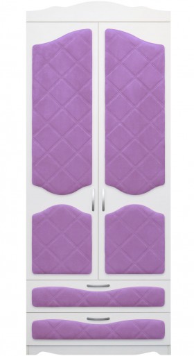 Шкаф 2-х створчатый с ящиками серии Иллюзия 67 Светло-фиолетовый в Бердске - berdsk.katalogmebeli.com | фото