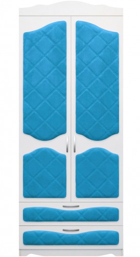 Шкаф 2-х створчатый с ящиками серии Иллюзия 84 Ярко-голубой в Бердске - berdsk.katalogmebeli.com | фото