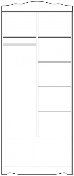 Шкаф 2-х створчатый серии Иллюзия 71 Бордовый в Бердске - berdsk.katalogmebeli.com | фото 4