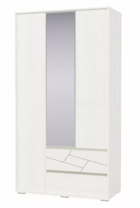 Шкаф 3-х дверный с ящиками Аделина 1200 Рамух белый в Бердске - berdsk.katalogmebeli.com | фото