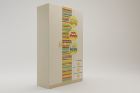 Шкаф 3-х створчатый с ящиками Клаксон (Бежевый/корпус Клен) в Бердске - berdsk.katalogmebeli.com | фото