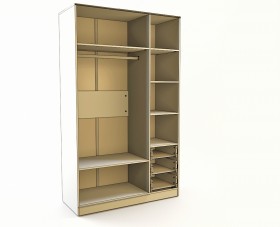 Шкаф 3-х створчатый с ящиками Клаксон без машинок (Белый/корпус Клен) в Бердске - berdsk.katalogmebeli.com | фото 2