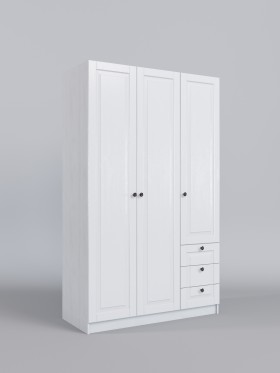 Шкаф 3-х створчатый с ящиками Классика (Белый/корпус Выбеленное дерево) в Бердске - berdsk.katalogmebeli.com | фото