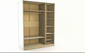 Шкаф 3-х створчатый с ящиками Санни (Белый/корпус Клен) в Бердске - berdsk.katalogmebeli.com | фото 2