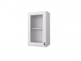 Шкаф 40 с витриной Ева (Белый Софт/Белый) в Бердске - berdsk.katalogmebeli.com | фото