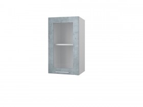 Шкаф 40 с витриной Лофт (Камень Оленна/Белый) в Бердске - berdsk.katalogmebeli.com | фото