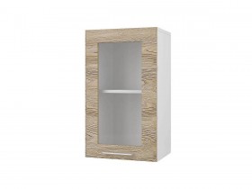 Шкаф 40 с витриной Полонез (Сосна Бран/Белый) в Бердске - berdsk.katalogmebeli.com | фото
