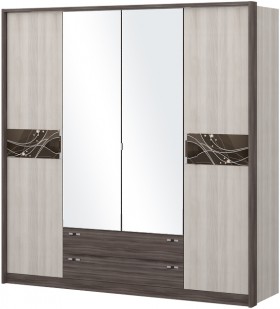 Шкаф четырехстворчатый с зеркалом Шк69.1 Николь в Бердске - berdsk.katalogmebeli.com | фото