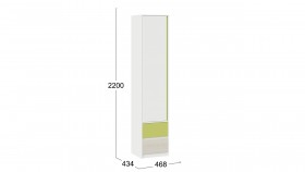 Шкаф для белья комбинированный «Сканди» Дуб Гарден/Белый/Зеленый в Бердске - berdsk.katalogmebeli.com | фото 4