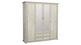 Шкаф для одежды "Сохо" (бетон пайн белый/2 ящика/зеркало) в Бердске - berdsk.katalogmebeli.com | фото 1