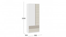 Шкаф для одежды комбинированный «Сканди» Дуб Гарден/Белый/Глиняный серый в Бердске - berdsk.katalogmebeli.com | фото 4