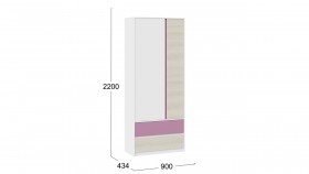 Шкаф для одежды комбинированный «Сканди» Дуб Гарден/Белый/Лиловый в Бердске - berdsk.katalogmebeli.com | фото 5