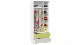 Шкаф для одежды комбинированный «Сканди» Дуб Гарден/Белый/Зеленый в Бердске - berdsk.katalogmebeli.com | фото 4