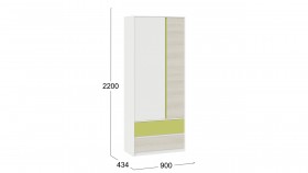 Шкаф для одежды комбинированный «Сканди» Дуб Гарден/Белый/Зеленый в Бердске - berdsk.katalogmebeli.com | фото 5