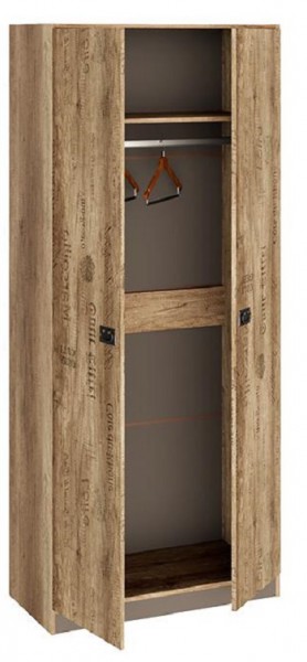 Шкаф для одежды «Пилигрим» (Дуб Каньон светлый, Фон серый) в Бердске - berdsk.katalogmebeli.com | фото 2