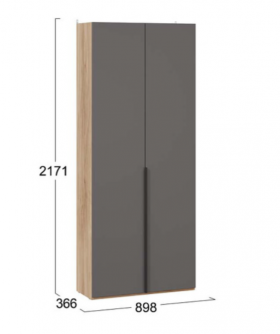 Шкаф для одежды с 2 глухими дверями «Порто» (366) в Бердске - berdsk.katalogmebeli.com | фото 2