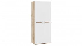Шкаф для одежды с 2-мя дверями «Фьюжн» Дуб Делано/Белый глянец в Бердске - berdsk.katalogmebeli.com | фото 1