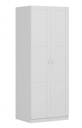 Шкаф двухдверный Пегас сборный белый в Бердске - berdsk.katalogmebeli.com | фото 1
