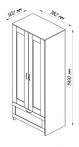 Шкаф двухдверный Сириус с 1 ящиком белый в Бердске - berdsk.katalogmebeli.com | фото 2