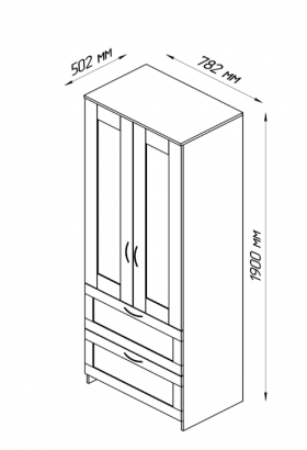 Шкаф двухдверный Сириус с 2 ящиками дуб сонома в Бердске - berdsk.katalogmebeli.com | фото 3