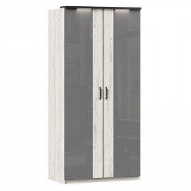 Техно ЛД 678.130.000.007 Шкаф 2-хстворчатый с комбинированными дверями (Дуб Крафт белый/Серый шифер) в Бердске - berdsk.katalogmebeli.com | фото