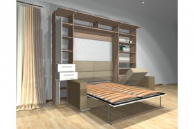 Шкаф-кровать с диваном Каролина в Бердске - berdsk.katalogmebeli.com | фото 3