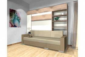 Шкаф-кровать с диваном Каролина в Бердске - berdsk.katalogmebeli.com | фото 4