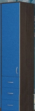 Шкаф-пенал №2 (закрытый) Бодего темный/Голубой в Бердске - berdsk.katalogmebeli.com | фото 1