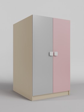 Шкаф под кровать второго яруса Грэйси (Розовый/Серый/корпус Клен) в Бердске - berdsk.katalogmebeli.com | фото