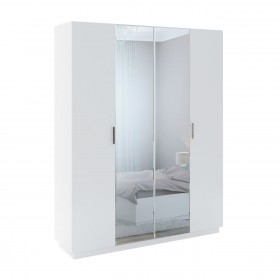 Шкаф с зер. 4 двери М22 Спальня Тиффани (белый текстурный) в Бердске - berdsk.katalogmebeli.com | фото
