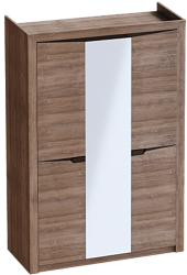 Шкаф трехдверный Соренто Дуб стирлинг/Кофе структурный матовый в Бердске - berdsk.katalogmebeli.com | фото 1