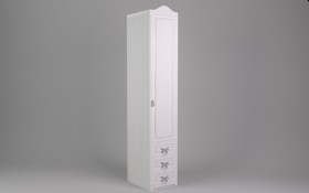 Шкаф угловой Бэлла с ящиками (Выбеленное дерево/Белый) в Бердске - berdsk.katalogmebeli.com | фото 2