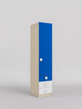 Шкаф угловой (секция с ящиками) Скай люкс (Синий/Белый/корпус Клен) в Бердске - berdsk.katalogmebeli.com | фото
