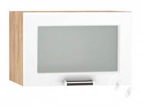 Шкаф верхний со стеклом Прага ШВГС 500 (Белое дерево/корпус дуб крафт золотой) в Бердске - berdsk.katalogmebeli.com | фото