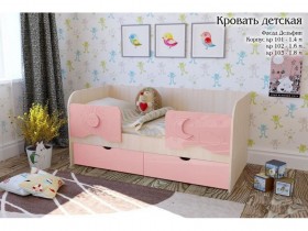 Соня Кровать детская 2 ящика 1.6 Розовый глянец в Бердске - berdsk.katalogmebeli.com | фото 1