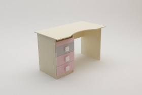 Стол (столешница с выемкой) Грэйси (Розовый/Серый/корпус Клен) в Бердске - berdsk.katalogmebeli.com | фото 2