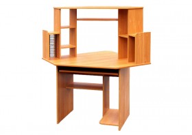 Угловой компьютерный стол (Вишня Оксфорд) в Бердске - berdsk.katalogmebeli.com | фото