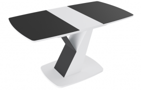 Стол обеденный «Гарда» Тип 1 (Белый/Стекло матовое черный графит) в Бердске - berdsk.katalogmebeli.com | фото 5