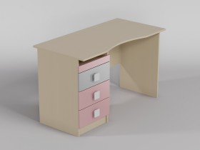 Стол (столешница с выемкой) Грэйси (Розовый/Серый/корпус Клен) в Бердске - berdsk.katalogmebeli.com | фото 1