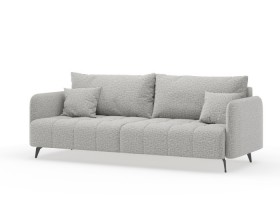 Валериан диван трёхместный прямой Светло-серый, ткань RICO FLEX 108 в Бердске - berdsk.katalogmebeli.com | фото